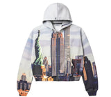 Ceekoo  -  Y2k Retro Harajuku Statue of Liberty Pattern Hoodie Fashion Casual Long Sleeved Zipper Sweatshirt Men and Women Pullover Hoodies