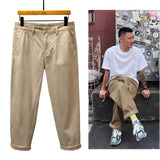 Ceekoo Yu Wenle Trendy Brand Pants Men's Fashion Vintage Cargo Pants Washed Cotton Pantalon Baggy Pants Loose Straight Trouser For Men