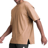 Ceekoo  Men Running Sports Loose Oversized T-shirt Fitness Thavag Short Sleeve Cotton Summer Men's Bodybuilding Workout Top Man