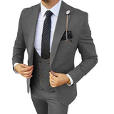 Ceekoo  -  fashion suits for men 3 Pcs Sets Blazers Jacket Pants Vest / Men Suit New Business Wedding Fashion Host Clothes Slim Fit Coat Trousers Waistcoat