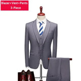 Ceekoo M-6XL ( Jacket + Vest + Pants ) Boutique Pure Color Mens Business Formal Suit 3Piece Set and Two-piece Set Groom Wedding Dress