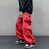 Ceekoo  -  Men's Summer Streetwear Elastic Waist Y2K Baggy Cargo Pants Trousers Hip Hop Loose Women Wide Leg Pants Male Korean