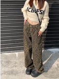  Ceekoo American Vintage Leopard Print Loose Women Jeans Autumn New Classic Straight High Waist Slim Casual Fashion Female Jeans