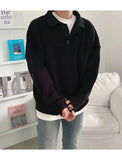 Ceekoo  Fashion Autumn Winter Men's Cool Boy Casual Loose Tess Knitted Pullover Sweater Soft Button Warm