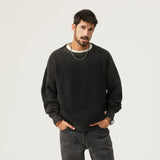 Ceekoo  -  Autumn men's work style knitwear casual loose large size gradient sweater men's patch round neck pullover tops