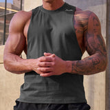 Ceekoo  -  Summer Casual Solid Color Cotton Tank Tops Men Fashion O Neck Sleeveless Breathable Camisoles Sports Training Mens Slim Fit Vest