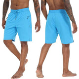 Ceekoo Mens Swimming Trunks Quick Dry Board Shorts with Mesh Lining and Zipper Pockets Solid Color Breathable Beach Shorts