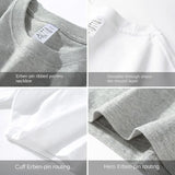 Ceekoo  2pcs Solid Color T-shirt 100% Cotton Men Women White O-Neck Loose Short-sleeved Basic Models All-match T-shirt Couple Tops Black
