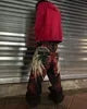 Ceekoo  -  Y2k American New Street High Waist Gothic Skull Print Geometry Men's Jeans Retro Hip Hop Fashion Couple Straight Loose Pants