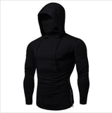  Ceekoo Mens Gym Hoodie Sleeveless with Mask Sweatshirt Hoodies Casual Splice Large Open-Forked Male Clothing Mask Button Sports Hooded