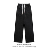 Ceekoo  Spring New Sweatpants Men Straight Casual Pants Korean Loose Drawstring Pants Unisex Streetwear Joggers Sports Trousers