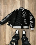 Ceekoo  - mens outfits Retro Gothic Alphabet Embroidery Oversized Motorcycle Uniform Baseball Uniform Men's Y2K New Trend Harajuku Hip-Hop Joker Jacket