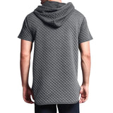 Ceekoo  -   New summer jacquard style small checkered short sleeve loose sports casual hooded hoodie men