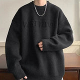 Ceekoo  Fashion Autumn Winter Men's Cool Boy Casual Loose Tess Knitted Pullover Sweater Soft Warm Solid  Alphabet