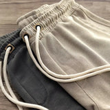 Ceekoo  Knitted Shorts for Men Japanese Cotton Elastic Waist Short Pants Summer Breathable Sports Loose Jogging Shorts Man Sweat Shorts