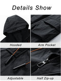 Ceekoo   New Spring Half-Zip Pullover Men Casual Jacket Unisex Style Outdoor Water Repellent Techwear Windbreaker Men Hoody Coat