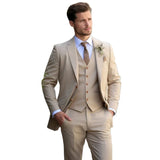 Ceekoo  Champagne mens Tuxedo Wedding Suits For Men Bespoke Groom Wear Formal Fashion Men Suit Prom Party Blazer+Pants+Vest