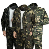 Ceekoo Camouflage Print Winter Work Clothes Suit Men Jacket Pants Set Thick Wear-resistant Anti Scratch Men Uniform Welder Auto Suit