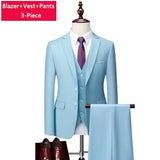 Ceekoo M-6XL ( Jacket + Vest + Pants ) Boutique Pure Color Mens Business Formal Suit 3Piece Set and Two-piece Set Groom Wedding Dress