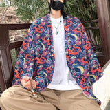 Ceekoo  - Japanese Style Men's Lightweight Kimono Jacket Dragon Print Kimono Cardigan New Arrival Street Shirt Harajuku Kimono Couple Tops