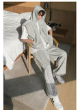 Ceekoo Side Stripe Hooded Vest & Track Pants Set