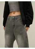 Ceekoo Smoky Gray Straight-leg Jeans