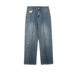 Ceekoo Versatile Wide-leg Washed Jeans