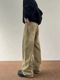 Ceekoo Vintage Wide-leg Straight-leg Jeans