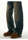 Ceekoo Washed Blue Straight Leg Jeans