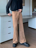 Ceekoo Washed Brown Straight-leg Jeans