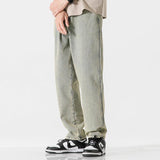 Ceekoo Washed Drape Straight-leg Jeans