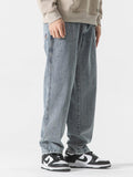 Ceekoo Washed Drape Straight-leg Jeans