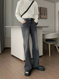 Ceekoo Washed Gray Straight-leg Jeans