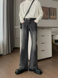 Ceekoo Washed Gray Straight-leg Jeans