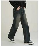 Ceekoo Washed Haze Gray Straight-leg Jeans