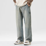 Ceekoo Washed  Loose Straight Retro Jeans