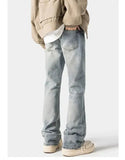 Ceekoo Washed Slim Fit Straight Leg Jeans