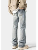 Ceekoo Washed Slim Fit Straight Leg Jeans