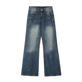 Ceekoo Washed Wide-leg Straight-leg Jeans