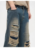 Ceekoo Wide Leg Ripped Jeans