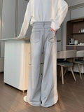 Ceekoo Wide-leg Gray Drapey Jeans