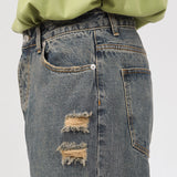 Ceekoo Straight Shredded Casual Jeans