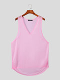 Ceekoo Mens Sexy Sheer Deconstructed V-Neck Tank