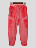 Ceekoo Mens Mesh See Through Chain Cargo Pants