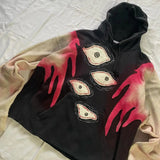 Ceekoo  -   90s Streetwear Streetwear Women Eye of Death Comics Hoodie Aesthetic Kawaii Y2k Grunge Goth Kpop Hip Hop Cartoon Graphics Oversized Harajuku