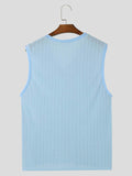 Ceekoo Mens Striped V-Neck Sheer Sleeveless Tank