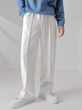 Ceekoo Mens Pleated Solid Casual Straight Pants