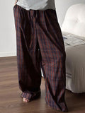 Ceekoo Mens Simple Solid Color Plaid Pant