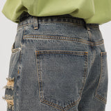 Ceekoo Straight Shredded Casual Jeans