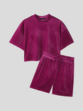 Ceekoo Mens Shiny Korean Velvet Two Piece Outfit